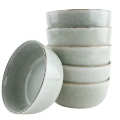 OTIX Soepkommen Zonder Oor Set van 6 Schaaltjes 600ml Grijs Aardewerk BEECH Clearance