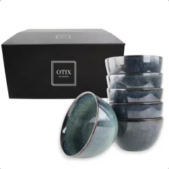 OTIX Soepkommen zonder Oor Set van 6 Schaaltjes 600ml Blauw Aardewerk EBONY Sale