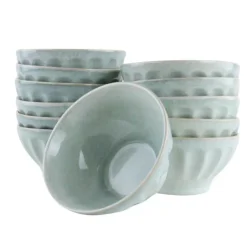 OTIX Soepkommen Zonder Oor Set van 12 Schaaltjes 560ml Licht Blauw ELM Clearance