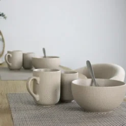 OTIX Soepkommen Zonder Oor Set van 6 Schaaltjes 600ml Caramel Aardewerk TEAK New