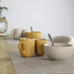 OTIX Soepkommen Zonder Oor Set van 6 Schaaltjes 600ml Caramel Aardewerk TEAK New