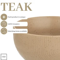 OTIX Soepkommen Zonder Oor Set van 6 Schaaltjes 600ml Caramel Aardewerk TEAK New