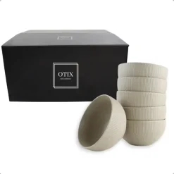 OTIX Soepkommen Zonder Oor Set van 6 Schaaltjes 600ml Caramel Aardewerk TEAK New