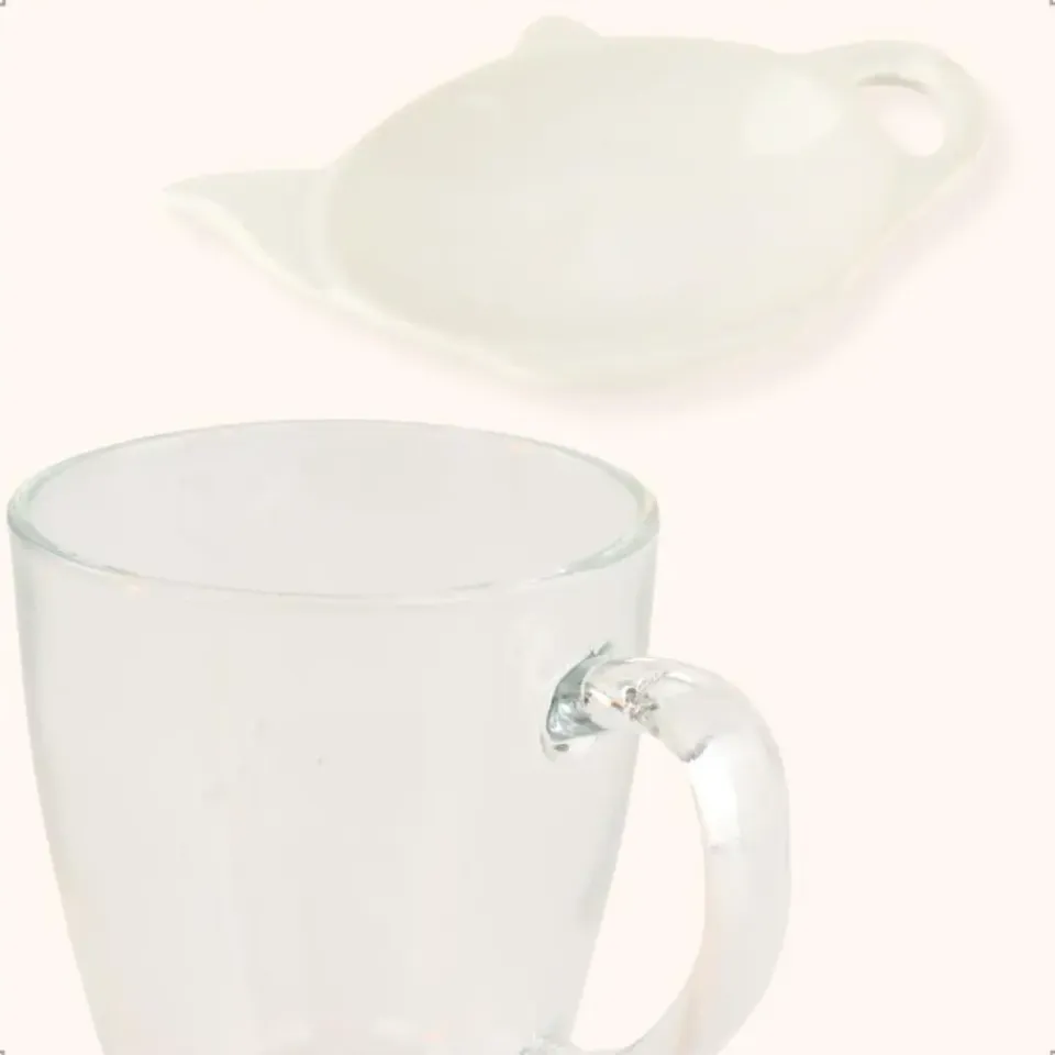 OTIX Theeglazen 6 stuks met 4 Theezakjeshouders Porcelein 350 ml Glas Best