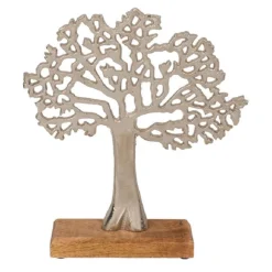 Out of the blue Levensboom - aluminium - houten voet - 27 cm Best