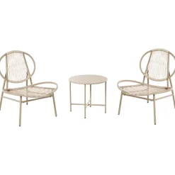 Leen Bakker OVARO - Bistroset - Beige - PE rotan New