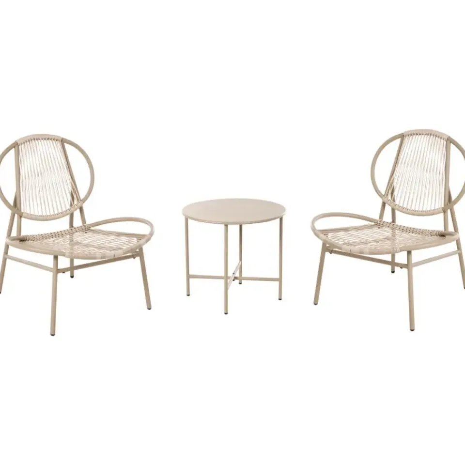 Leen Bakker OVARO - Bistroset - Beige - PE rotan New