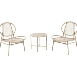Leen Bakker OVARO - Bistroset - Beige - PE rotan New