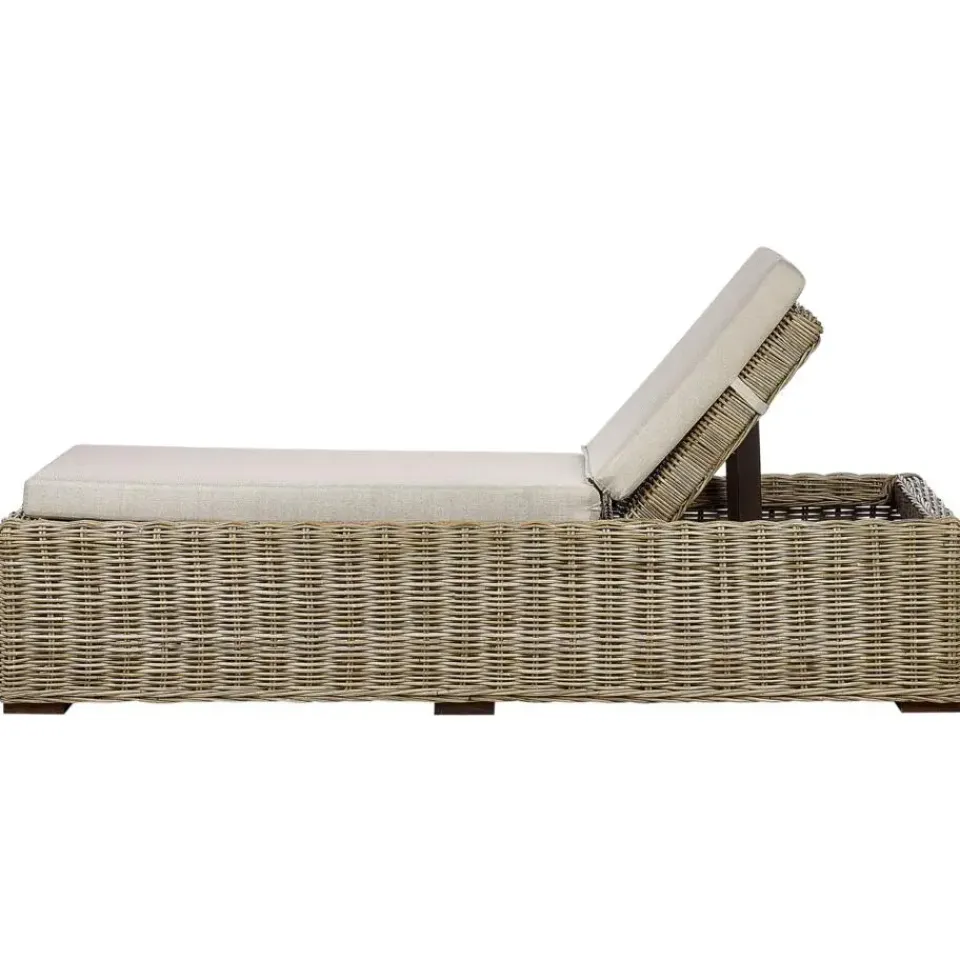 Beliani PALESE - Ligstoel - Taupe - Rotan Discount