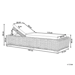 Beliani PALESE - Ligstoel - Taupe - Rotan Discount