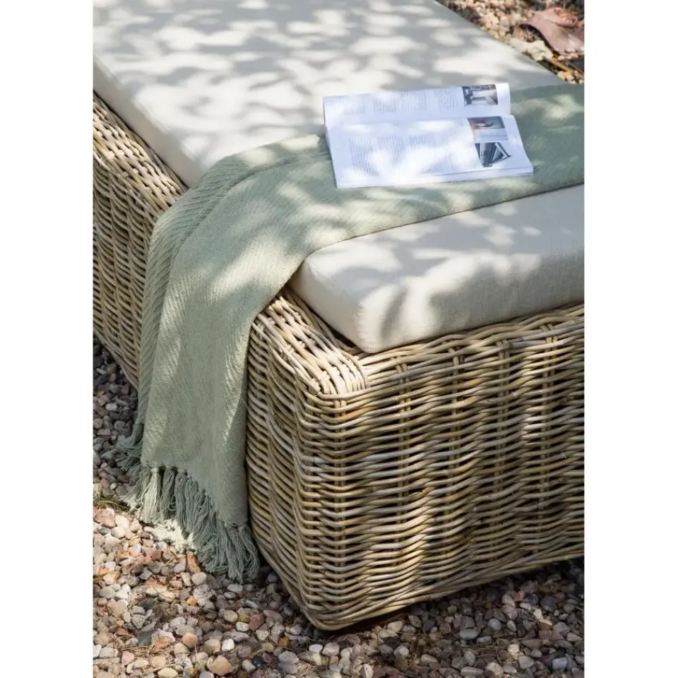 Beliani PALESE - Ligstoel - Taupe - Rotan Discount