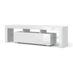 Homlando Panama TV-meubel 160 x 45 x 35 cm Glanzend witte fronten zonder verlichting Hot