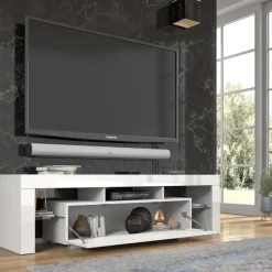 Homlando Panama TV-meubel 160 x 45 x 35 cm Glanzend witte fronten zonder verlichting Hot