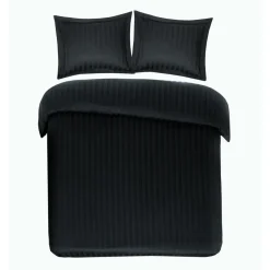 Papillon dekbedovertrek Satijn Streep - 240x200/220 cm - Zwart Online