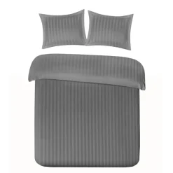 Papillon dekbedovertrek Satijn Streep - 200x200/220 cm - Grijs New