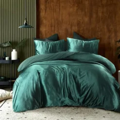 Papillon dekbedovertrek Uni Velvet - 200x200/220 cm - Groen Outlet