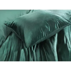 Papillon dekbedovertrek Uni Velvet - 200x200/220 cm - Groen Outlet