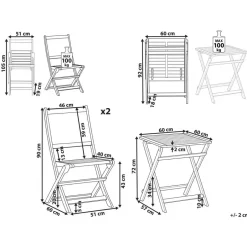 Beliani PARAGGI - Balkonset - Bruin - Acaciahout Best