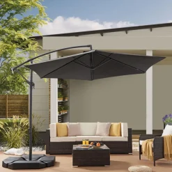Merkloos Parasol - duurzame Zweefparasol Ø300 cm – Kantelbaar - 3 meter doorsnede - Grijs Outlet