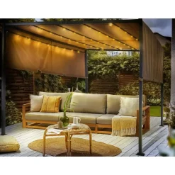 Beliani PARGA - Tuinpaviljoen - Bruin - Polyester Clearance