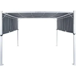 Beliani PARGA - Tuinpaviljoen - Grijs/Wit - Polyester Clearance