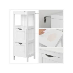 Bobbel Home Parya Home - Badkamerkast - Medicijnkast - 2 Lades - 1 Open vlak - Hout - Wit Hot