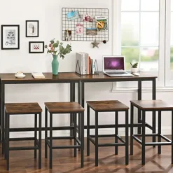 Parya Home - Bartafel - Vintage - Bruin - Hout & Metaal Outlet