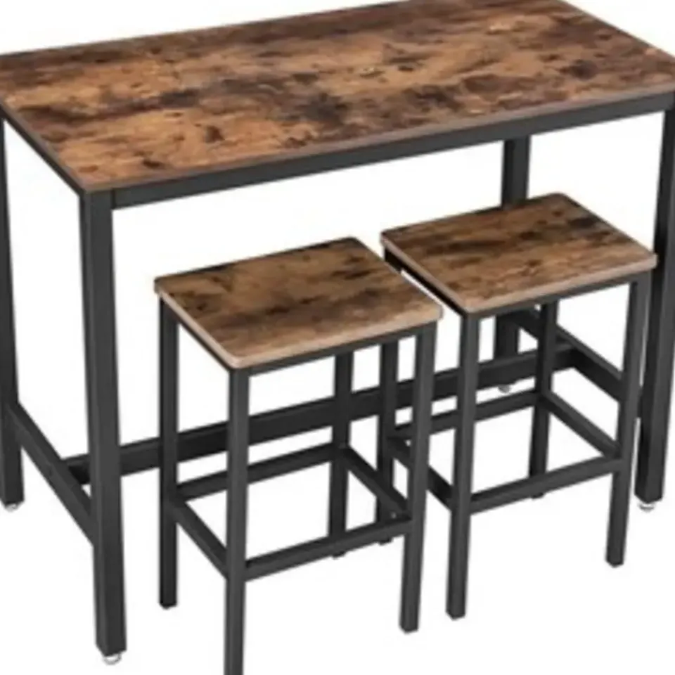 Parya Home - Bartafel Set - 120x60x90 - Donkerbruin Outlet