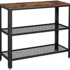 Parya Home - Bijzettafel - Industrieel - Hout/Metaal - 101,5x35x80 cm Discount