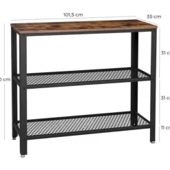 Parya Home - Bijzettafel - Industrieel - Hout/Metaal - 101,5x35x80 cm Discount