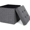Parya Home - Grijze Poef - Hocker - Donkergrijs Discount
