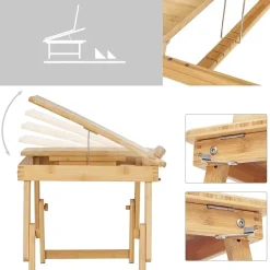 Parya Home - Houten Laptoptafel - Bamboe - Bruin Online