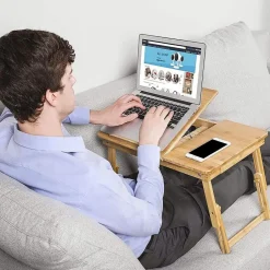 Parya Home - Houten Laptoptafel - Bamboe - Bruin Online