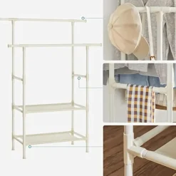 Parya Home - Kledingrek - Belastbaar tot 70 kg - wit Clearance