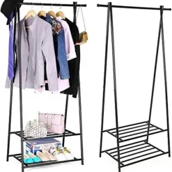 Parya Home - Kledingrek met Schoenenrek in Metaal - 155x87.5cm - Zwart Sale