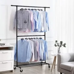 Parya Home - Kledingrek Op Wielen - Metaal - Zwart New