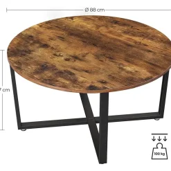 Parya Home - Salontafel - IJzer & Hout - Vintage - Donkerbruin Sale