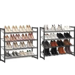 Songmics Parya Home - Schoenenrek met 8 roosters - Metaal - Zwart Outlet