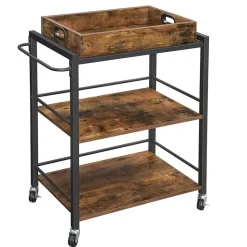 Parya Home - Serveerwagen - 3 Lagen - Met wieltjes - Industrieel Clearance