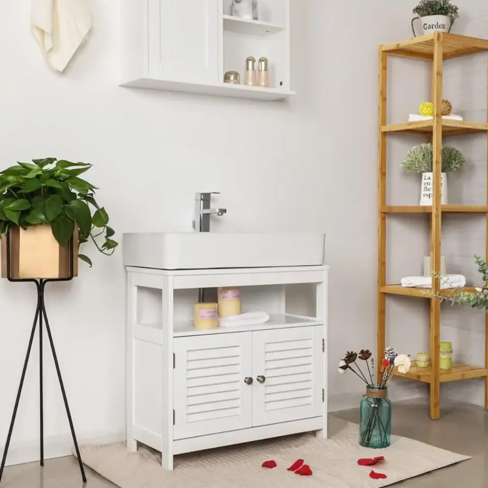 Bobbel Home Parya Home - Wastafelonderkast -Badkamerkast - 2 Deuren - Wit New