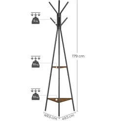 Parya Home - Zwarte Kapstok - Boomvormig - 2 planken - Industrieël Best