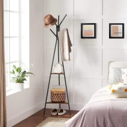 Parya Home - Zwarte Kapstok - Boomvormig - 2 planken - Industrieël Best