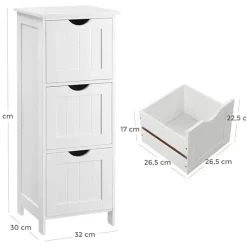 Parya Home Badkamerkast, badkamerkast, zijkast met 4 laden New