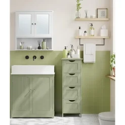 Parya Home Badkamerkast, badkamerkast, zijkast met 4 laden