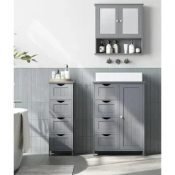 Parya Home Badkamerkast, badkamerkast, zijkast met 4 laden Outlet