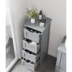 Parya Home Badkamerkast, badkamerkast, zijkast met 4 laden Outlet