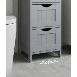 Parya Home Badkamerkast, badkamerkast, zijkast met 4 laden Outlet