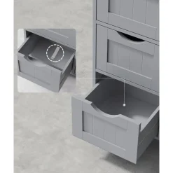 Parya Home Badkamerkast, badkamerkast, zijkast met 4 laden Outlet