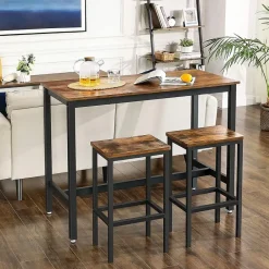 Parya Home Bartafel Set - Bartafel incl. twee barstoelen - Industrieel - Vintage Hot