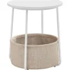 Parya Home Bijzettafel, ronde bijzettafel met stoffen mand Sale